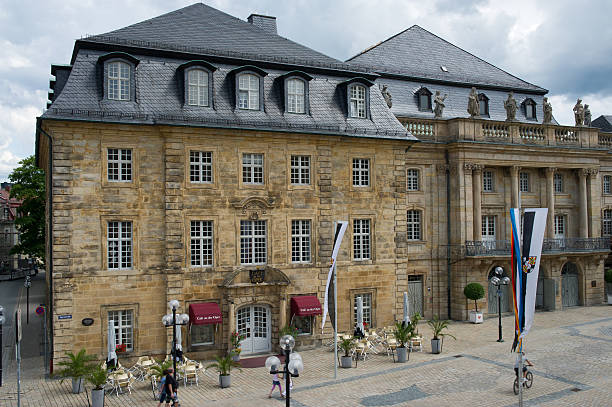 Markgrave opera house Bayreuth, Bavaria, Germany - July 15, 2014: View to markgrave opera house in Bayreuth Opernstraße from upper view (Schlossberglein). In the left side of building it´s a cafeteria, wich will closed soon.  bayreuth stock pictures, royalty-free photos & images