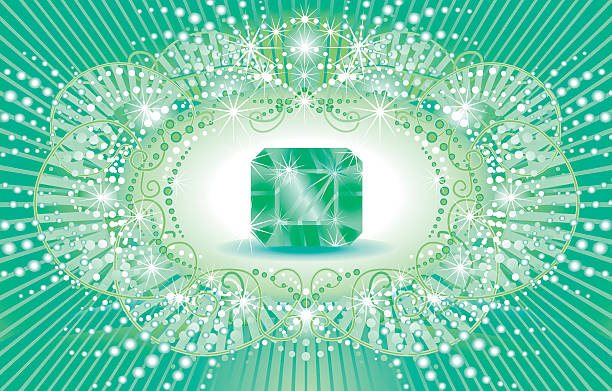 glänzendem hintergrund mit emerald cave. - dekorative stock-grafiken, -clipart, -cartoons und -symbole