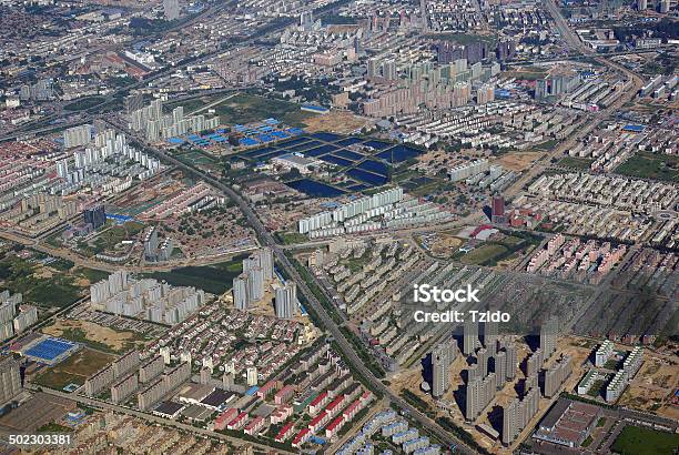 Aerial View That Can See City And Highway China Stock Photo - Download Image Now - Agriculture, Airplane, Asia