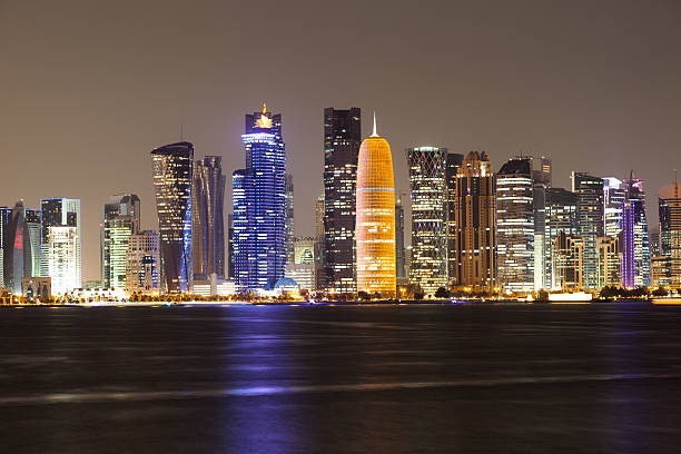 istock Doha city skyline at night, Qatar 502312698