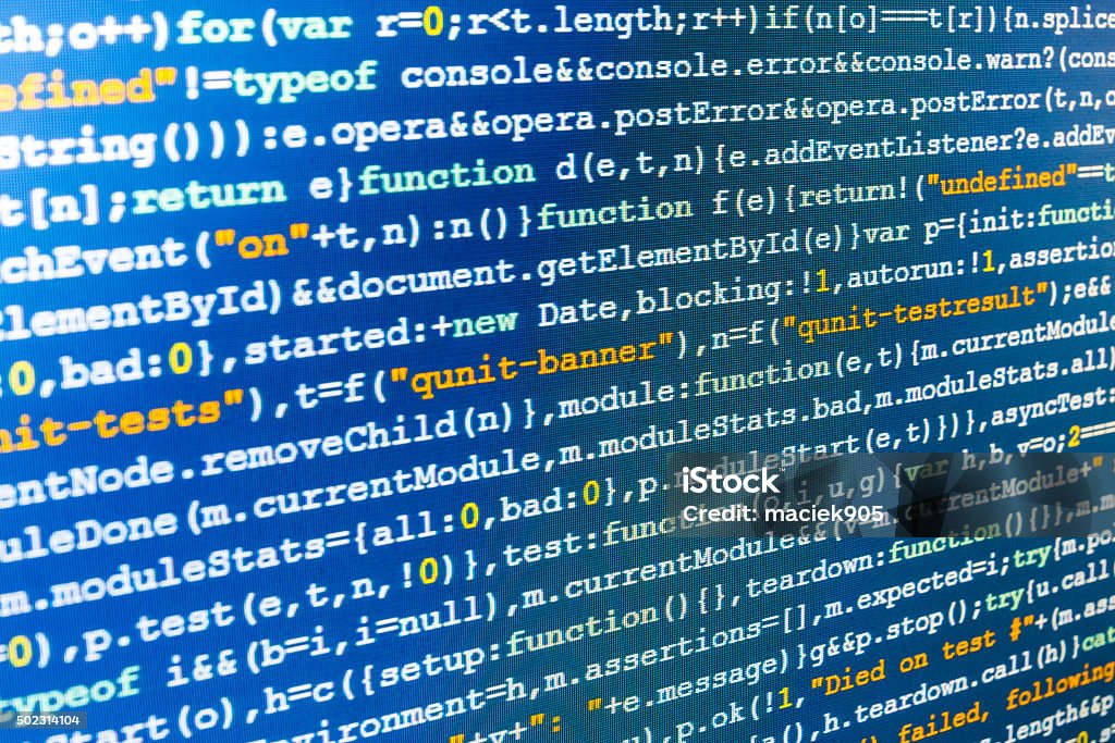 Software Developer Programming Code On Computer Stock Photo - Download ...
