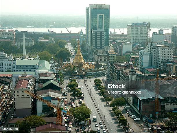 Yangon Cityscape Myanmar Stock Photo - Download Image Now - Cityscape, High Angle View, Skyscraper
