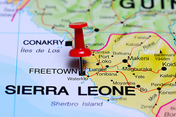 istock Freetown pinned on a map of Africa 502319014
