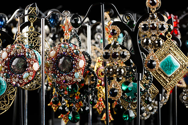 istock Jewelry earrings with gems 502319026