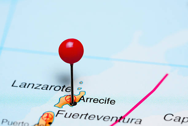 istock Arrecife pinned on a map of Africa 502319604