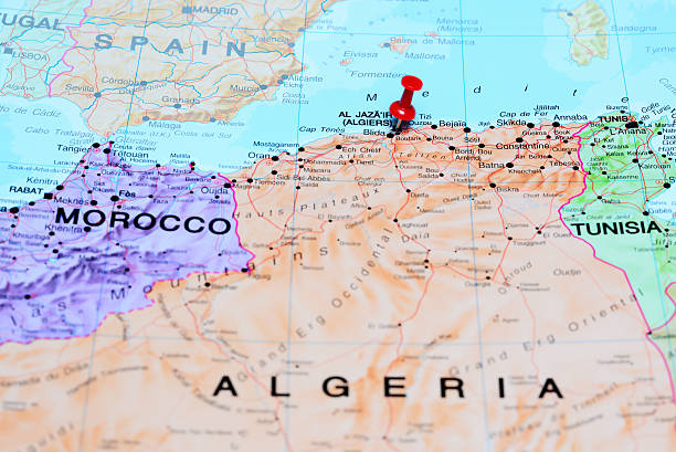 istock Algiers pinned on a map of Africa 502319852
