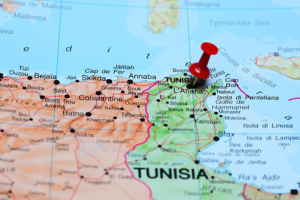 istock Tunis pinned on a map of Africa 502319910