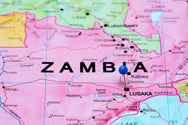 istock Lusaka pinned on a map of Africa 502320702