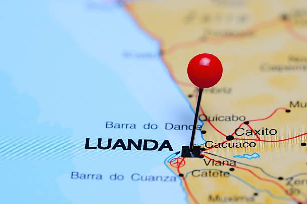 istock Luanda pinned on a map of Africa 502320760
