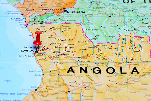 istock Luanda pinned on a map of Africa 502320804
