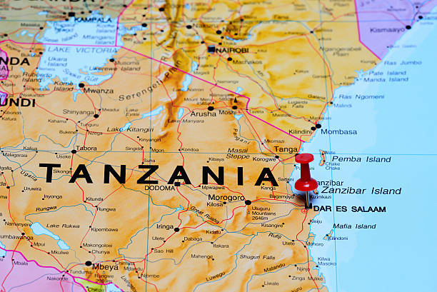 istock Dar es Salaam pinned on a map of Africa 502320908
