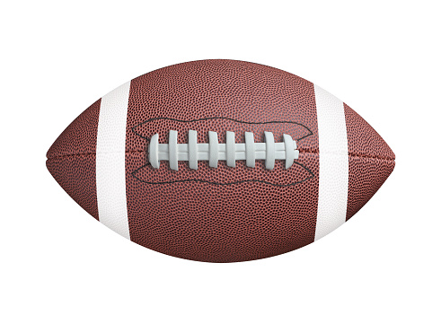 American football isolated on white background. Clipping path