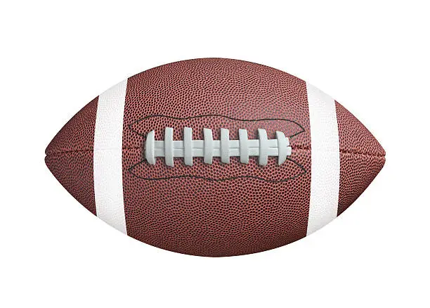 American football isolated on white background. Clipping path