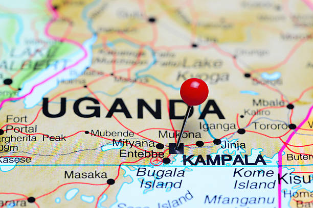 istock Kampala pinned on a map of Africa 502321286