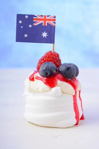 Photo of Australian Mini Pavlovas and flags