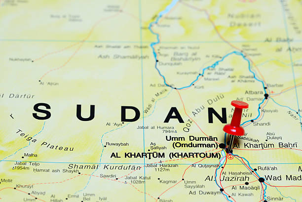 istock Khartoum pinned on a map of Africa 502322016