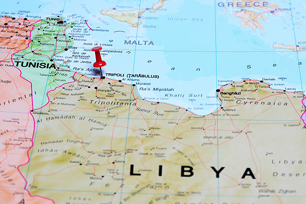 istock Tripoli pinned on a map of Africa 502322230