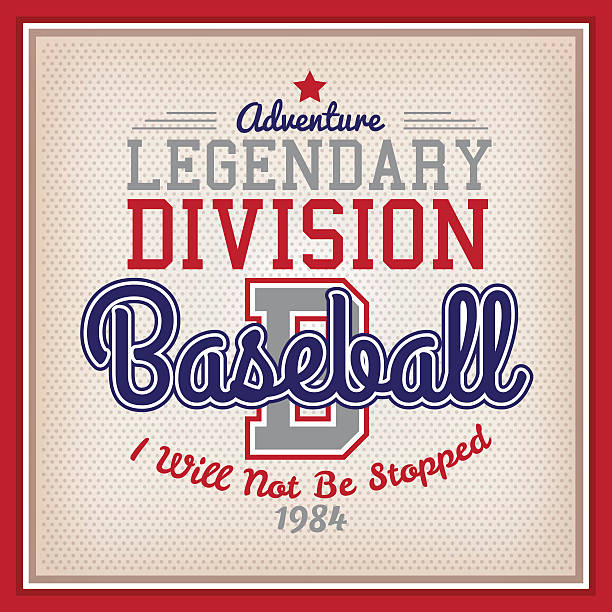 Legendary Division Baseball Retro Legendary Division Baseball Badge Varsity Style baseball uniform stock illustrations