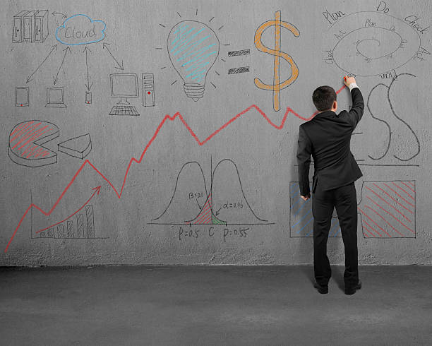 istock Drawing business concept doodles on wall 502345227