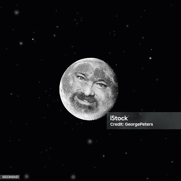 Homem Na Lua - Arte vetorial de stock e mais imagens de Homem na Lua - Homem na Lua, Face Humana, Lua