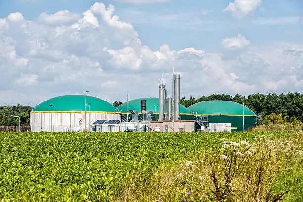 Detailshot of a modern biogas plant.