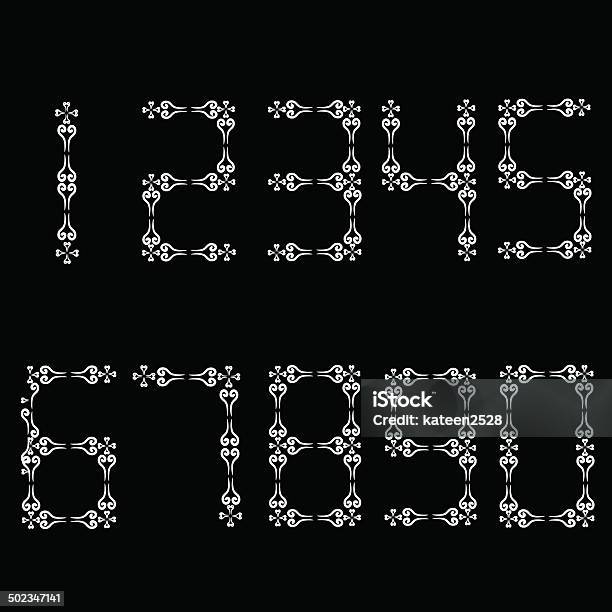 Vector Conjunto De Número - Arte vetorial de stock e mais imagens de Abstrato - Abstrato, Antiguidade, Arte