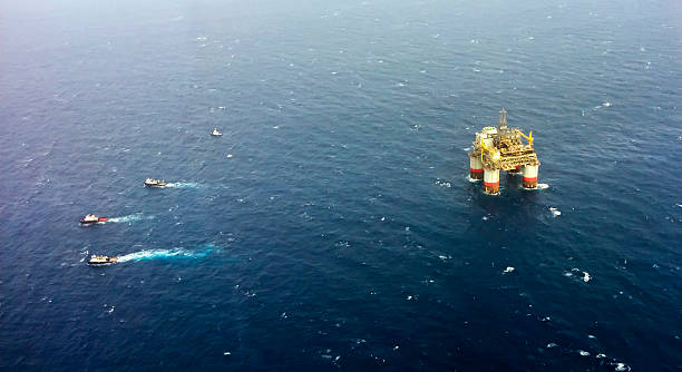 Towing Oil Rig Offshore Louisiana