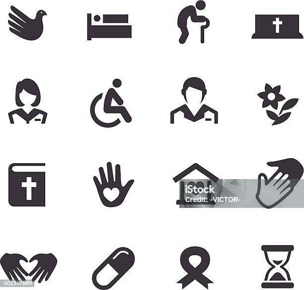 Hospice Care Icons Acme Series Stock Illustration - Download Image Now - Home Caregiver, Icon Symbol, Nursing Home