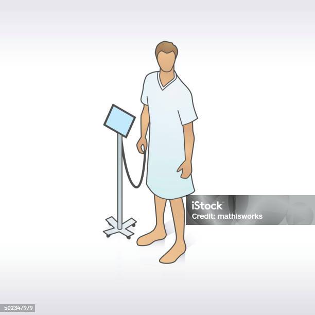 Man In Hospital Gown Illustration Stock Illustration - Download Image Now - Hospital Gown, Men, Isometric Projection