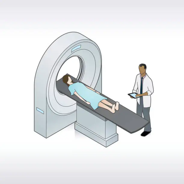Vector illustration of MRI Patient Illustration