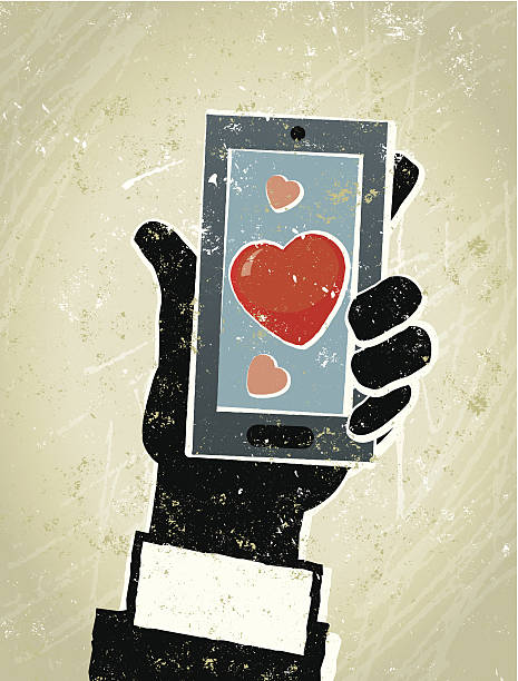 istock Businessman, Smart Phone and Heart. Online Dating 502348367