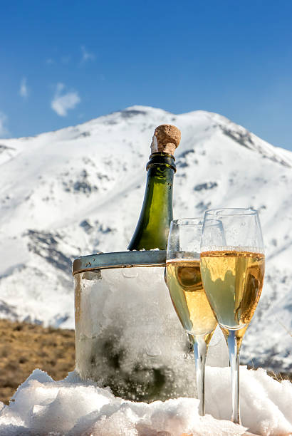 istock Cold french champagne at Alps 502348458