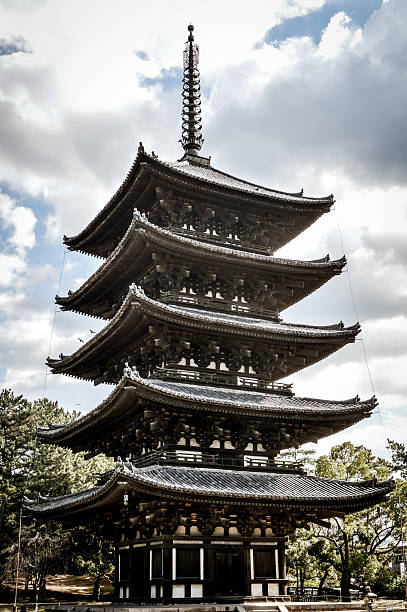 kofukuji temple five-storied padoda - nara, japan - 興福寺 奈良 個照片及圖片檔