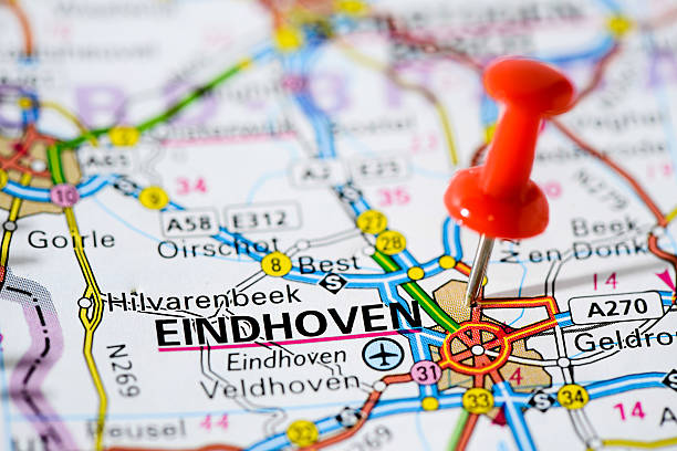 cidades europeias no mapa série: eindhoven - eindhoven imagens e fotografias de stock