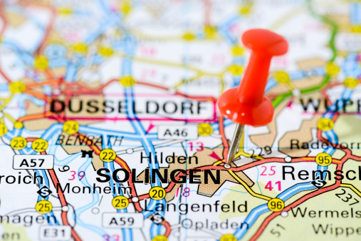 European cities on map series: Solingen