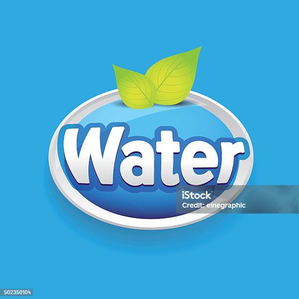 Drinking Water Label Vector Blue Stock Illustration - Download Image ...