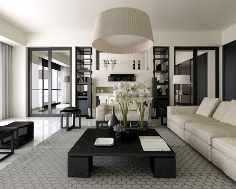 A modern interior design (living room).