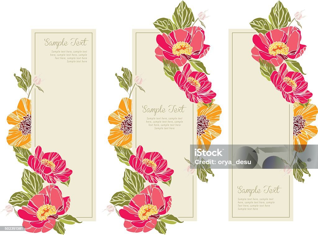 Ensemble de mariage invitation carte vert - clipart vectoriel de Abstrait libre de droits