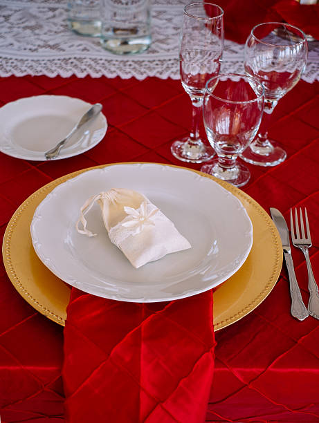 istock Outdoor dinner set up 502351751