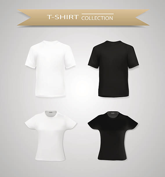 illustrazioni stock, clip art, cartoni animati e icone di tendenza di t-shirt da uomo e da donna - t shirt shirt white men