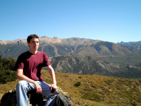 Man Bariloche nature landscape Patagonia mountains.