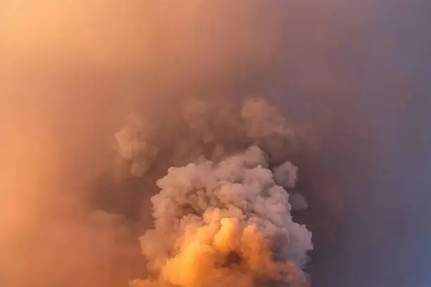 Mount Etna erupting from the crater Voragine.