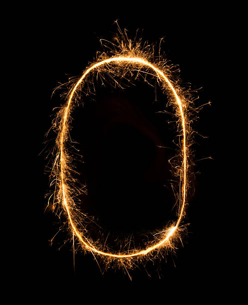 istock 0.Digit zero made of firework sparklers at night 502353972