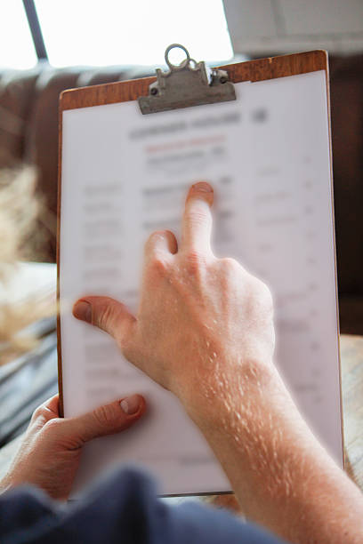 Man pointing on selection of food