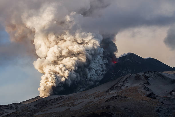 istock Volcano eruption. Mount Etna erupting from the crater Voragine. 502362540
