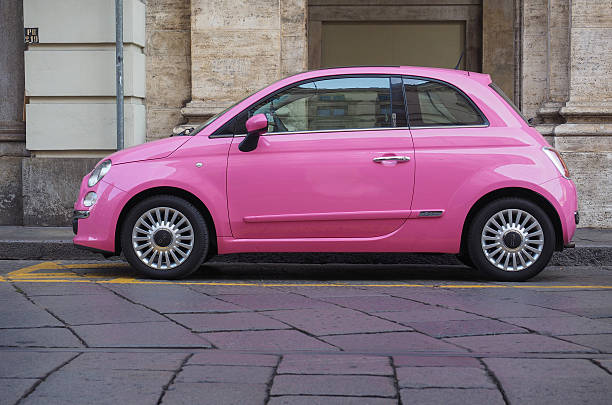 Turin, Italy - December 16, 2015: The new Fiat 500 car model is a remake of the famous Italian Fiat 500 model from the sixties