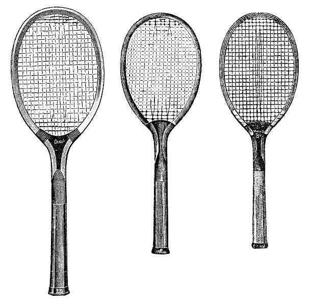 Tennis racket illustration was published in 1895 "lindeman catalogue" monoprint stock illustrations