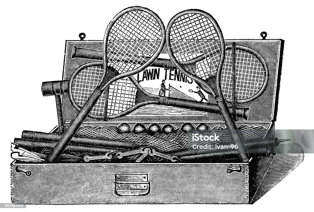 Tennis equipment - Royaltyfri Idrottsbana Illustrationer
