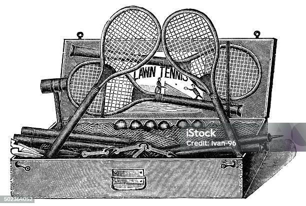 Tennis Equipment-vektorgrafik och fler bilder på Idrottsbana - Idrottsbana, Illustration, Tennis