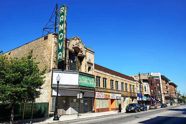 ramova película palace, bridgeport, chicago - bridgeport chicago fotografías e imágenes de stock